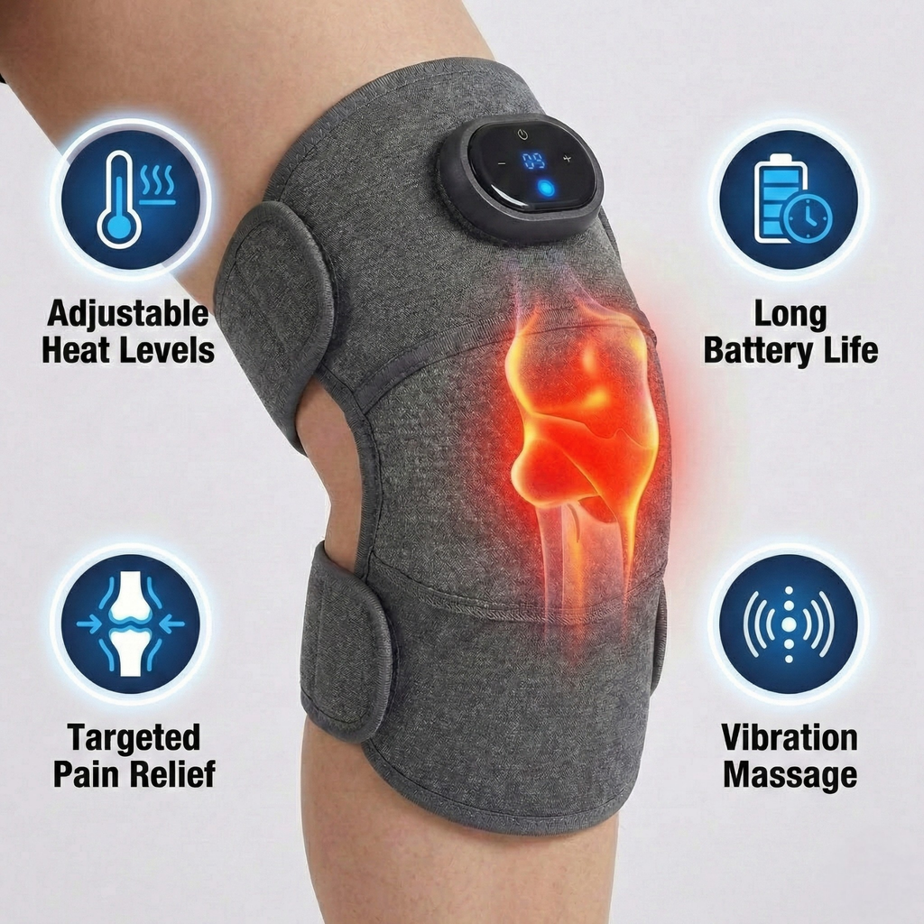 Vibraheat Knee Pads – Heat & Massage System for Chronic Knee Pain Relief